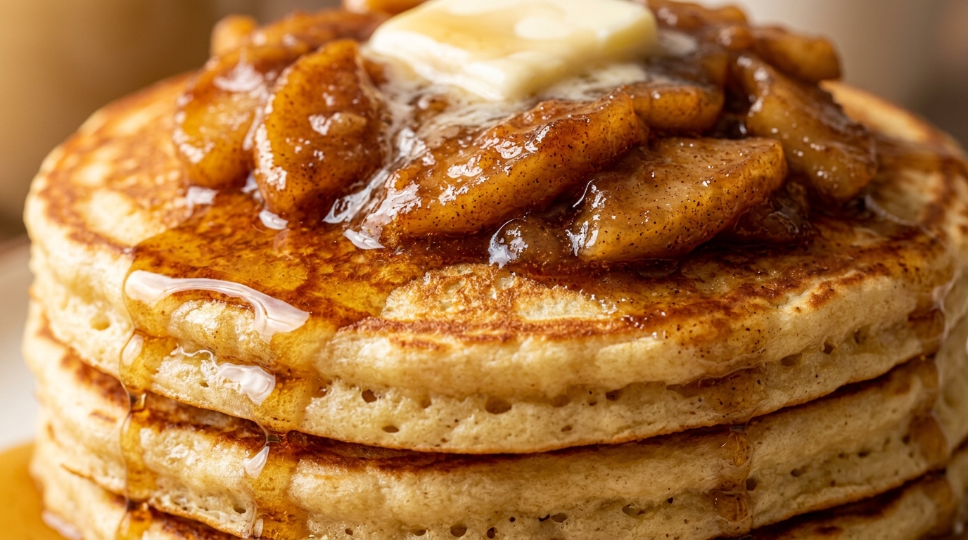 Fluffy Cinnamon Apple Buttermilk Pancakes (Cozy Fall Breakfast)
