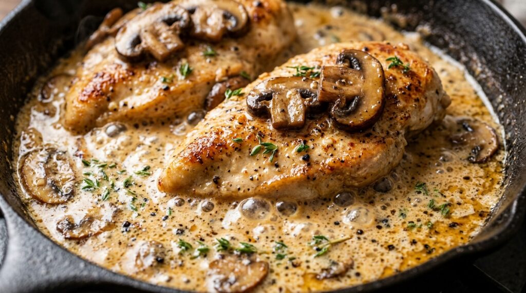 Creamy Garlic Parmesan Mushroom Chicken (Easy 25-Minute Skillet)