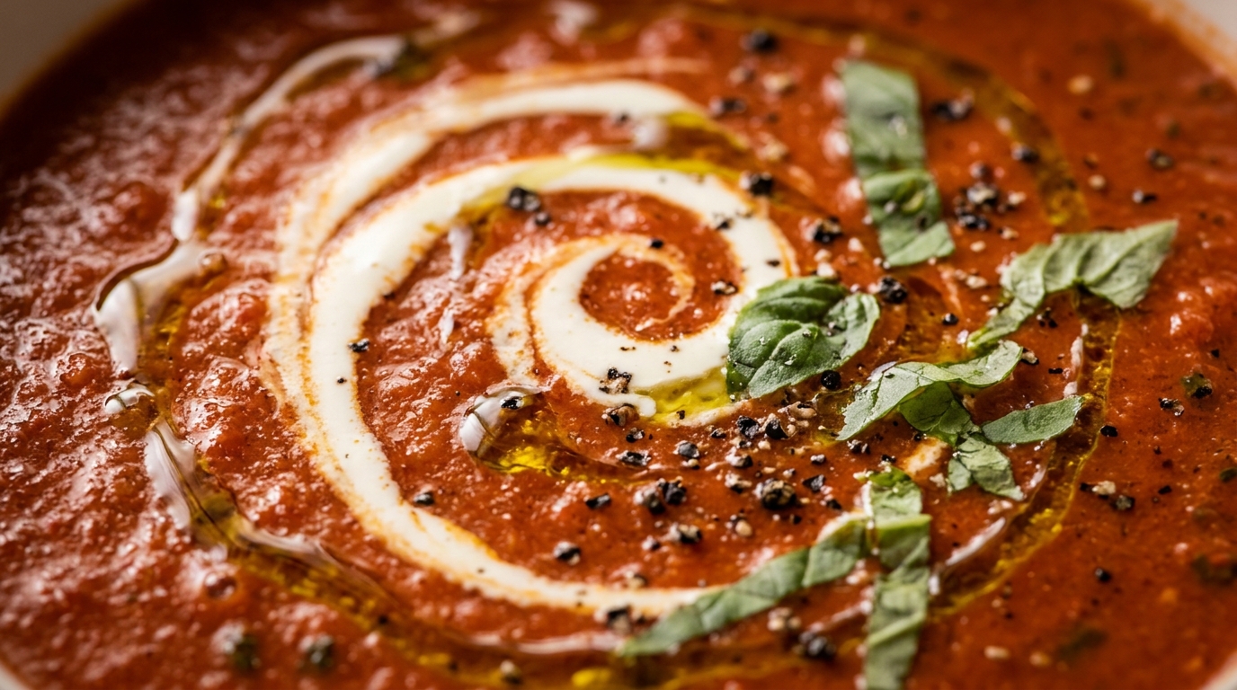 Creamy Roasted Tomato Basil Soup (Cozy 30-Minute Comfort)