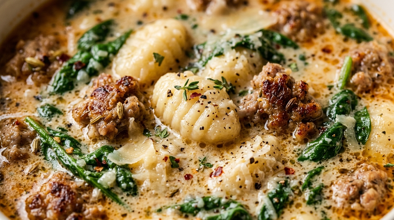 Creamy Sausage and Spinach Gnocchi Soup (One-Pot Comfort)