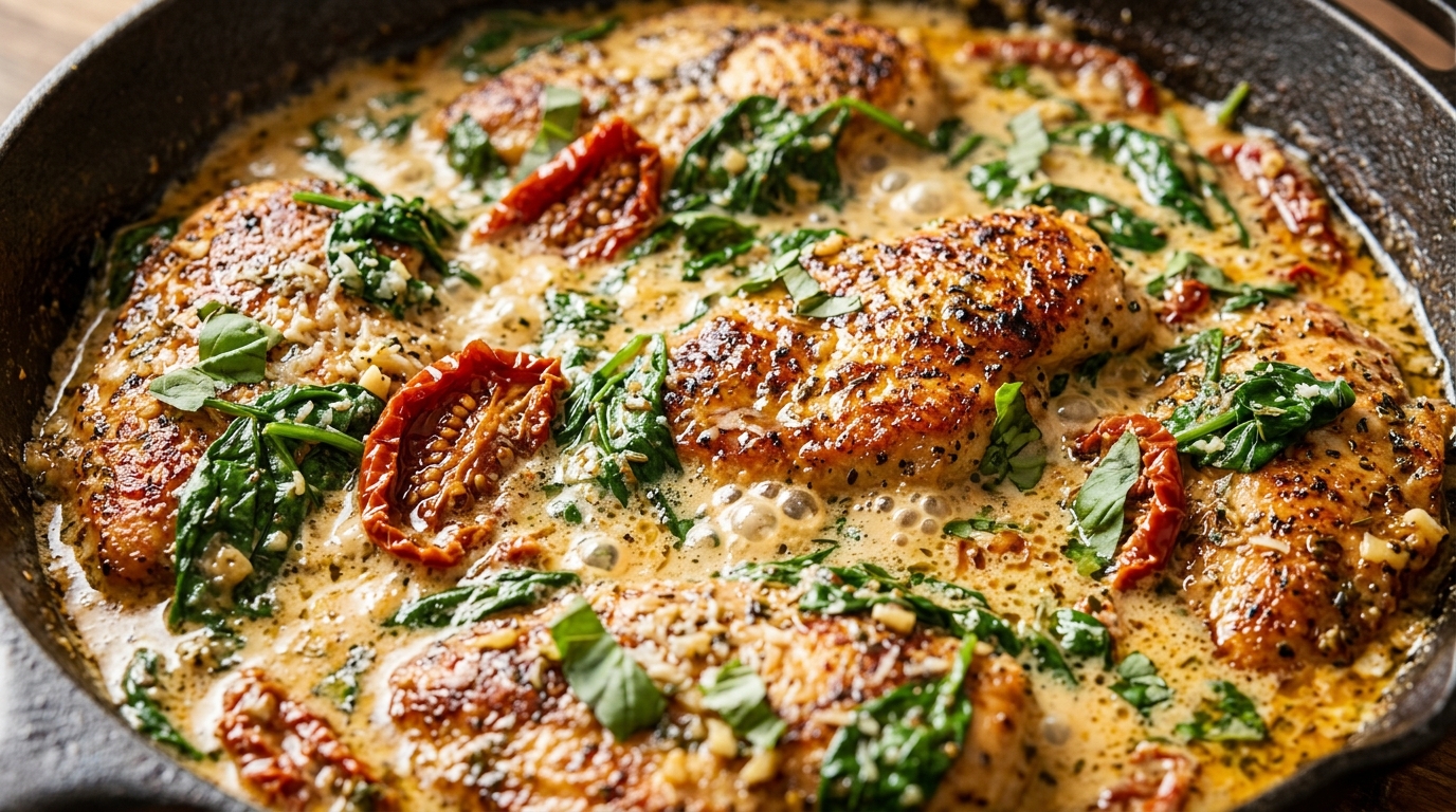 Creamy Tuscan Garlic Chicken (Easy 25-Minute Skillet Dinner)