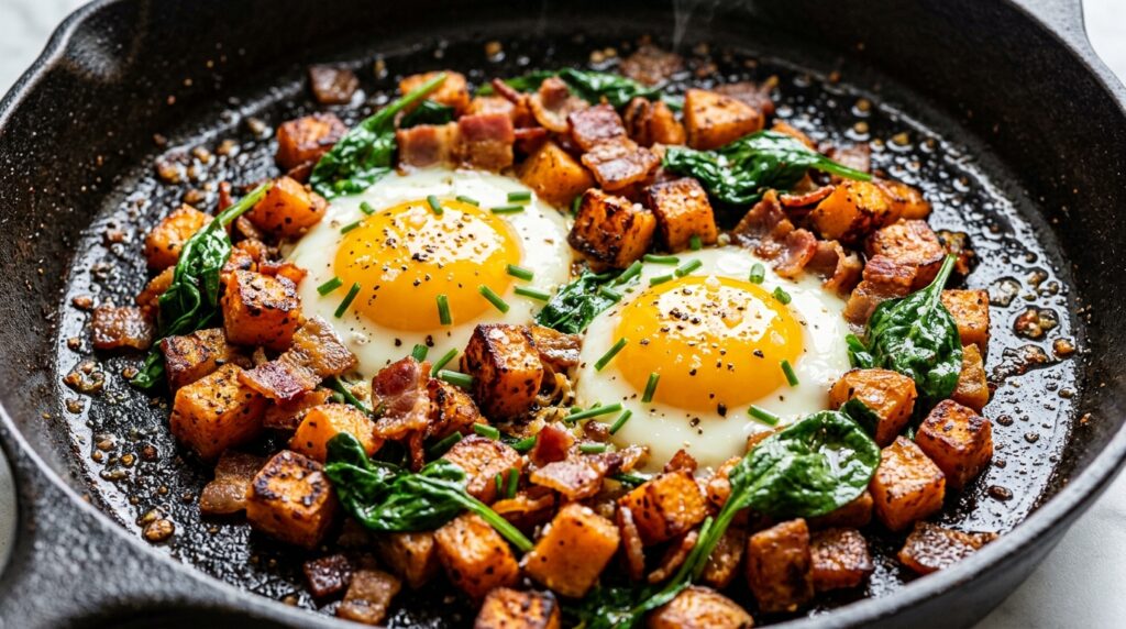 Crispy Sweet Potato & Bacon Breakfast Hash (Skillet Comfort)