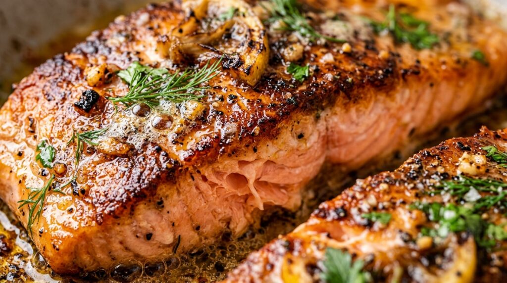 Garlic Butter Pan-Seared Salmon with Asparagus (20-Minute Dinner)