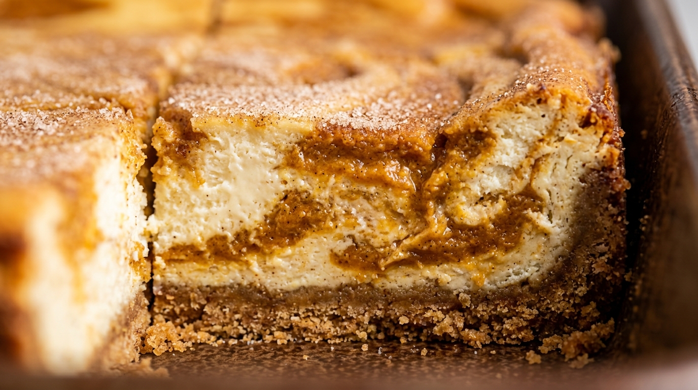 Spiced Pumpkin Swirl Cheesecake Bars (Easy Fall Dessert)