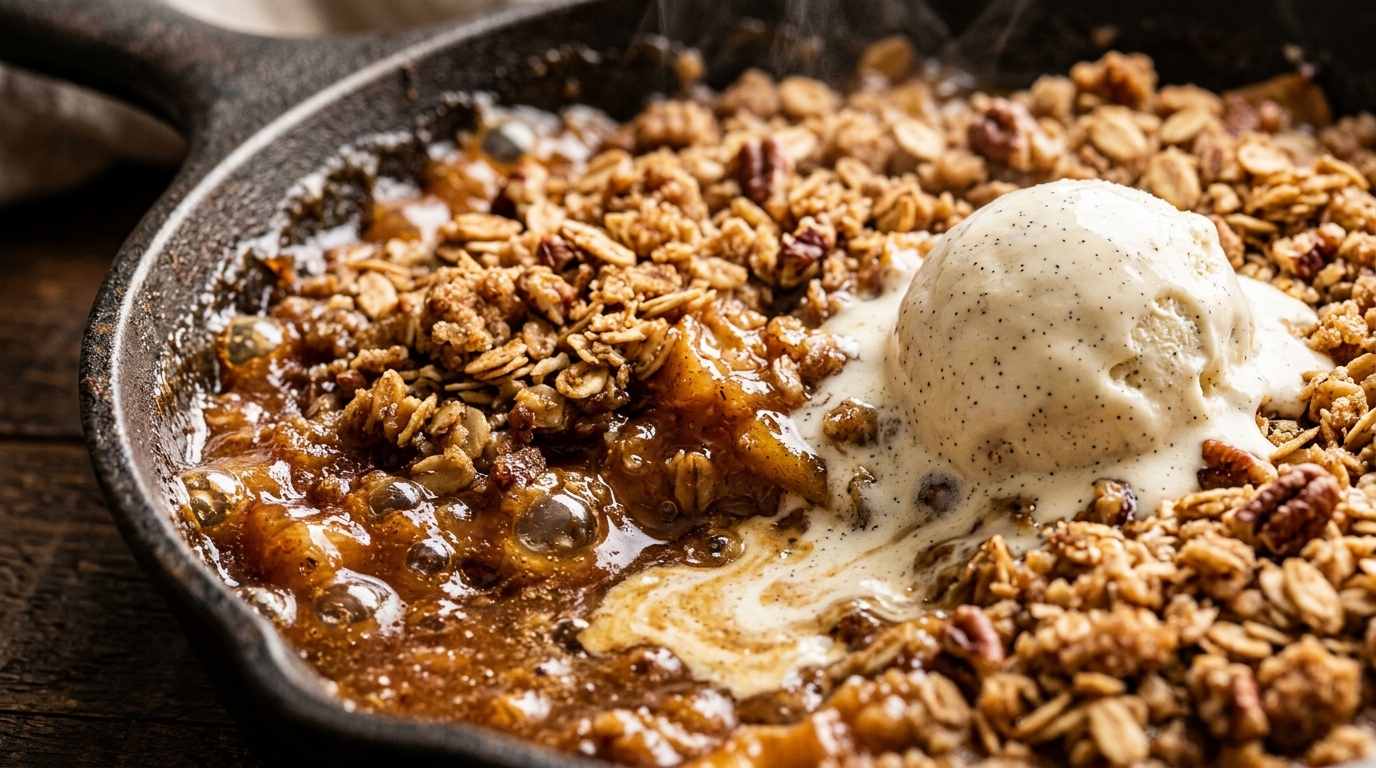 Warm Spiced Apple Crisp with Brown Butter Oat Streusel